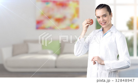 Beautiful medical woman doctor in uniform. Studio Beautiful medical woman doctor in uniform. Studio 32848947