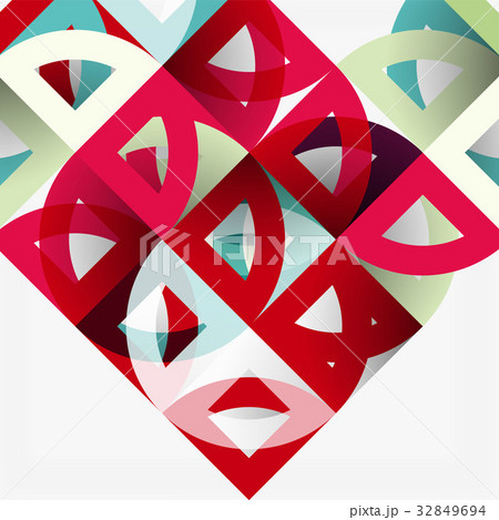 Cut paper circles, mosaic mix geometric pattern 32849694