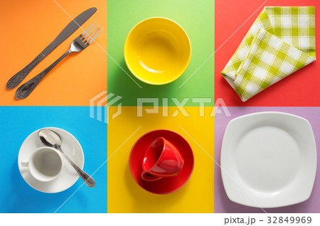 kitchenware at colorful background 32849969