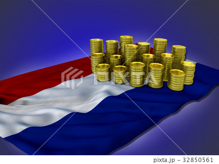 Netherlandish economy concept with national flag 32850561