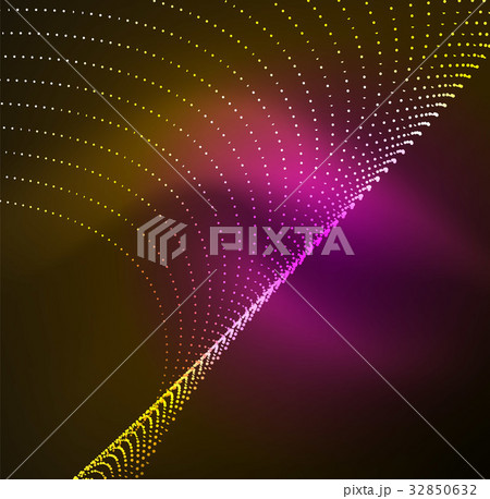 3D illuminated wave of glowing particles 3D illuminated wave of glowing particles 32850632