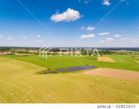 Field with haystacks Field with haystacks 32851015