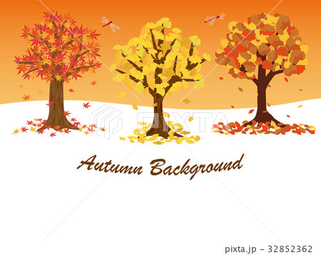 秋の木の背景素材のイラスト素材