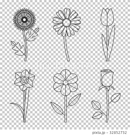 Flowers line drawings 32852732