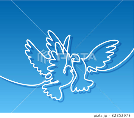 Flying two pigeons logo Flying two pigeons logo 32852973