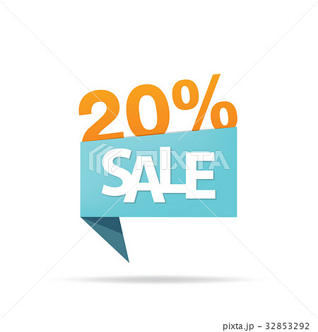 Vol.4 Sale sign set blue and orange 20 percent 32853292