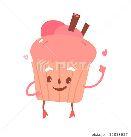 Vector sweet humanized cupcake, brownie character Vector sweet humanized cupcake, brownie character 32853637