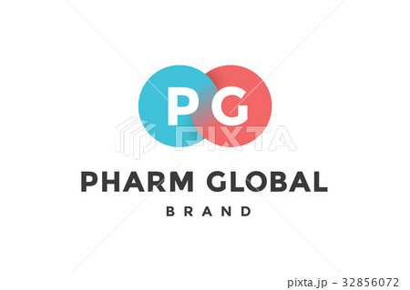 Emblem of business company with two circle 32856072