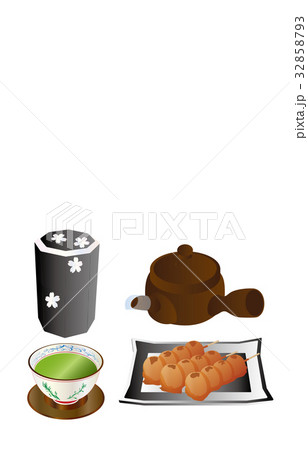 今日のスイーツ緑茶とみたらし団子 今日のスイーツ緑茶とみたらし団子 32858793