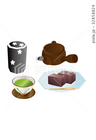 今日のスイーツ緑茶とようかん 32858824