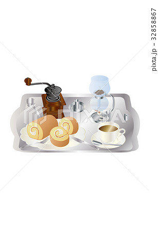 今日のスイーツコーヒーとロールケーキ 今日のスイーツコーヒーとロールケーキ 32858867