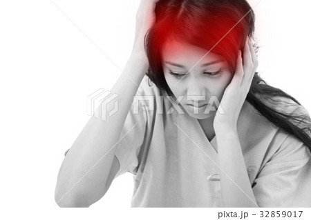 patient suffering from headache, stress 32859017