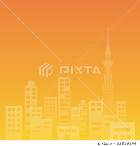 東京ビル群_シルエット 東京ビル群_シルエット 32859544