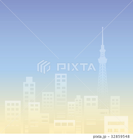 東京ビル群_シルエット 東京ビル群_シルエット 32859548