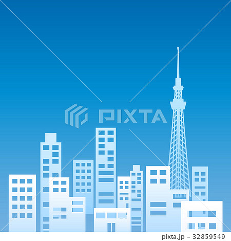 東京ビル群_シルエット 東京ビル群_シルエット 32859549