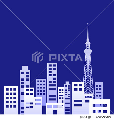 東京ビル群 シルエットのイラスト素材 32859569 Pixta