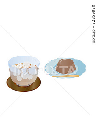 今日のスイーツ麦茶と水ようかん 32859920