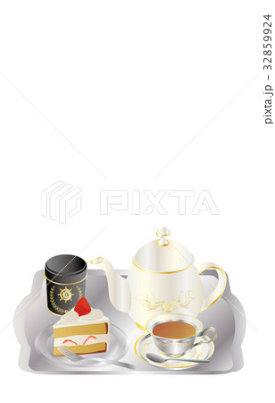 今日のスイーツ紅茶と苺ショート 32859924