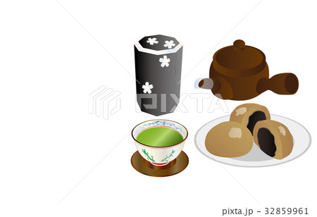 今日のスイーツ緑茶と麦まんじゅう 32859961
