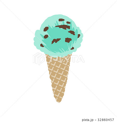 チョコミントアイスクリームのイラスト素材