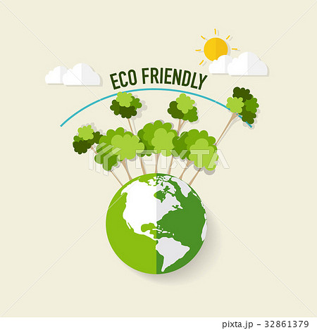 Eco Friendly Ecology Concept With Green Eco のイラスト素材