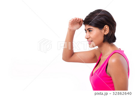 woman looking, searching, finding something 32862640