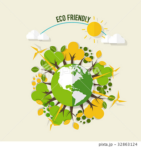 Eco Friendly Ecology Concept With Green Eco のイラスト素材