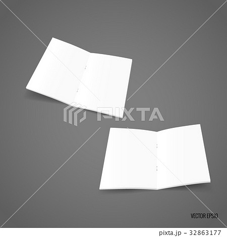 bifold white template paper vector illustrationのイラスト素材