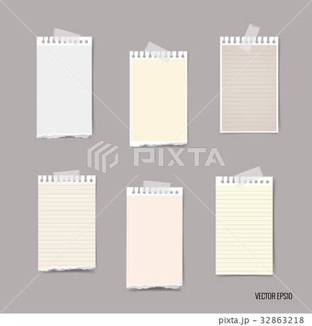 Collection of various note papers, ready for your message. Vector illustration 32863218