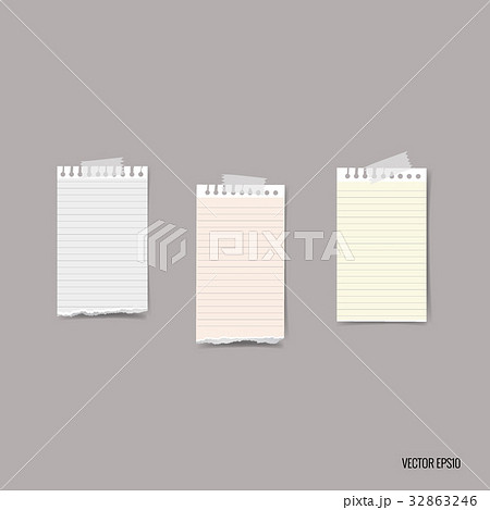 Collection of various note papers, ready for your message. Vector illustration 32863246