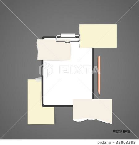 Collection of various note papers, ready for your message. Vector illustration 32863288