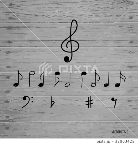 Music notes. Vector illustration 32863428