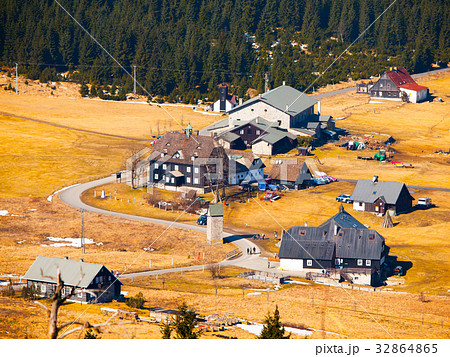 Mountain village Jizerka in Jizera Mountains in 32864865