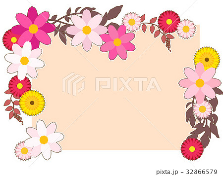 秋の花のフレーム06 32866579