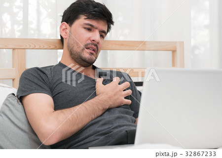 Businessman having heart attack. Businessman having heart attack. 32867233