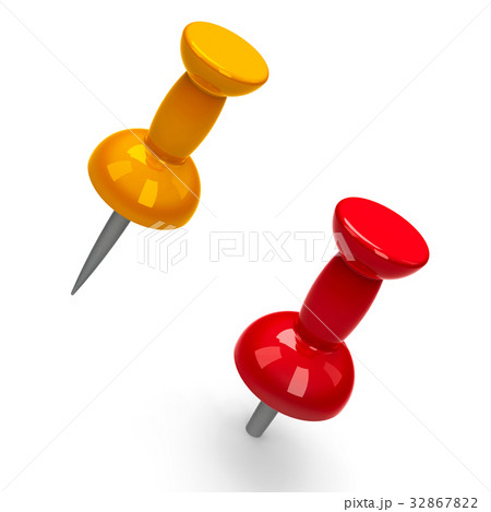 Red and yellow pushpins Red and yellow pushpins 32867822