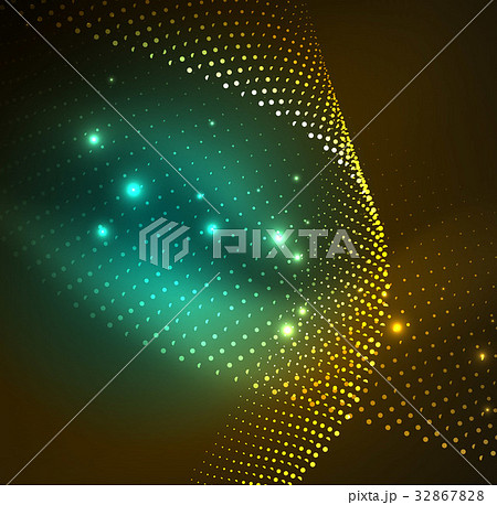 3D illuminated wave of glowing particles 3D illuminated wave of glowing particles 32867828