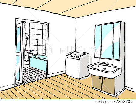 住宅イラスト 洗面所01のイラスト素材