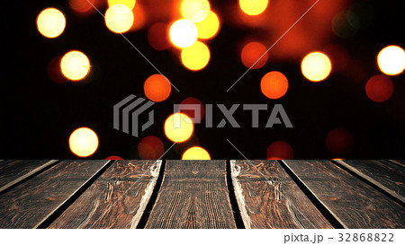 Perspective wood and bokeh background of night and Perspective wood and bokeh background of night and 32868822