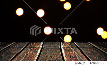 Perspective wood and bokeh background of night and 32868825