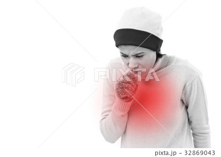 sick woman coughing sick woman coughing 32869043