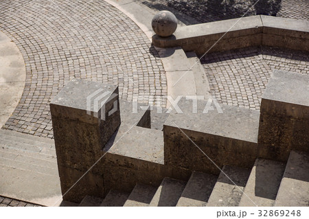 stairs. Top view of modern architecture detail stairs. Top view of modern architecture detail 32869248