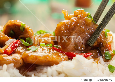 Sirloins on sweet and sour sauce Sirloins on sweet and sour sauce 32869675