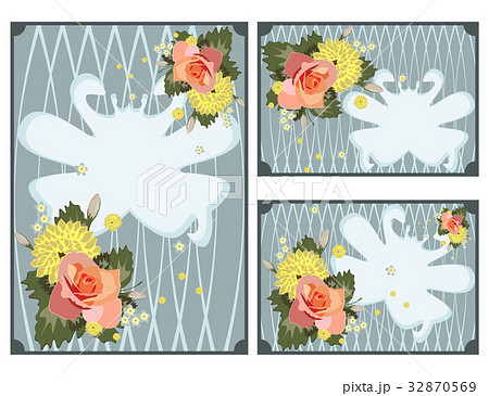 Wedding invitation with flowers. 32870569
