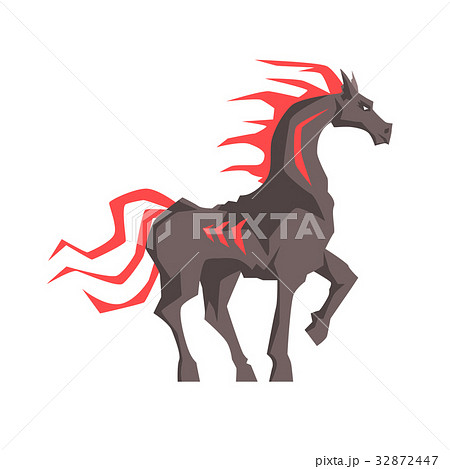 Mythical horse with a red mane vector Illustration Mythical horse with a red mane vector Illustration 32872447