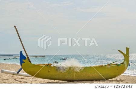 Wooden boat on ocean in Indonesia Wooden boat on ocean in Indonesia 32872842