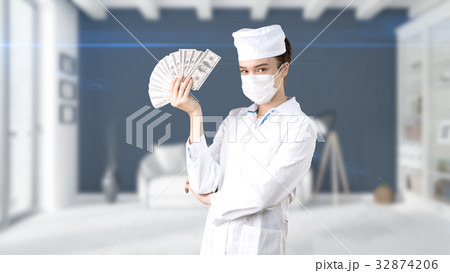 Beautiful medical woman doctor in uniform. Studio Beautiful medical woman doctor in uniform. Studio 32874206