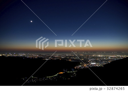 手取川扇状地の夜景 手取川扇状地の夜景 32874265