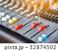 button line of audio sound mixer console.  32874502