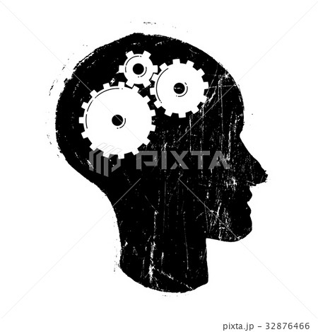 Grunge gear in head. Vector illustration Grunge gear in head. Vector illustration 32876466